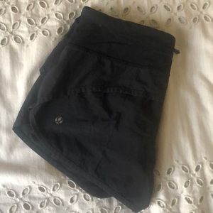 Lululemon black running shorts size 4